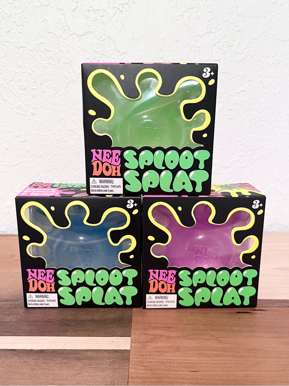 Schylling NeeDoh Sploot Splat Set of 3 Purple Blue Green